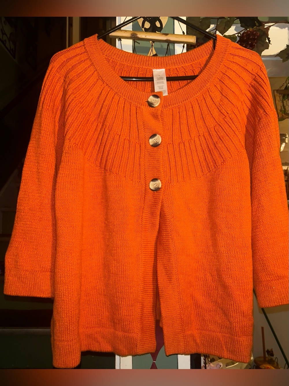 Orange sweater short sleeve